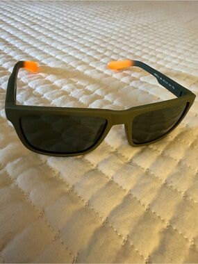 Men's Dragon Alliance Reed LL Olive Green Sunglasses with Orange Temple Tips